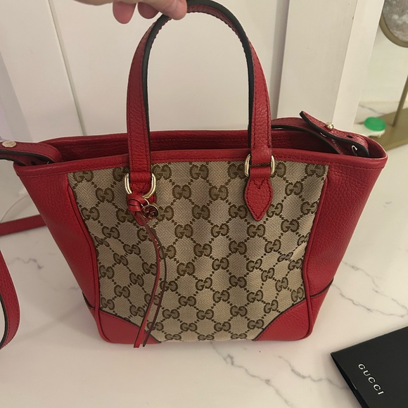Gucci Red and Brown Bree Bag - Picture 1 of 7